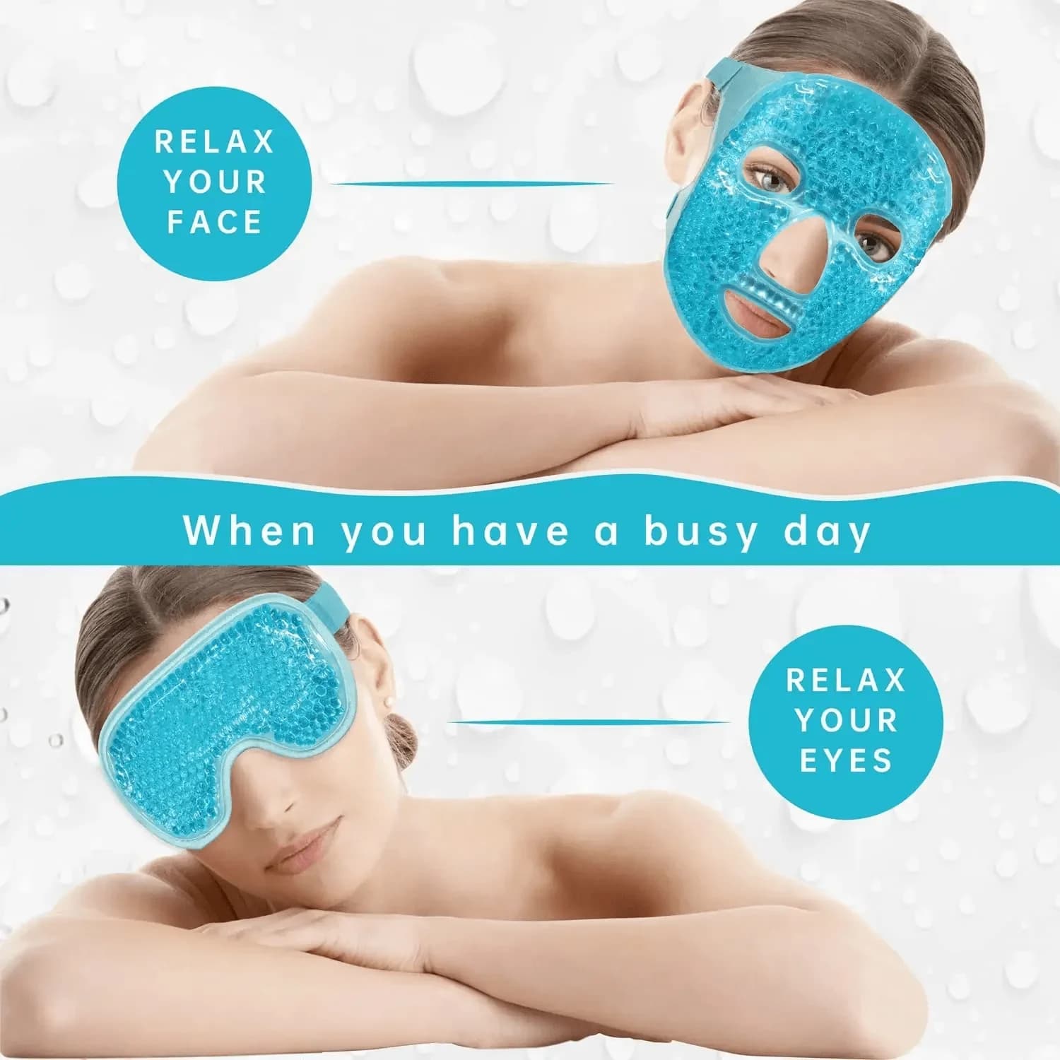 Reusable cooling and heating gel mask for eyes and face — image 3