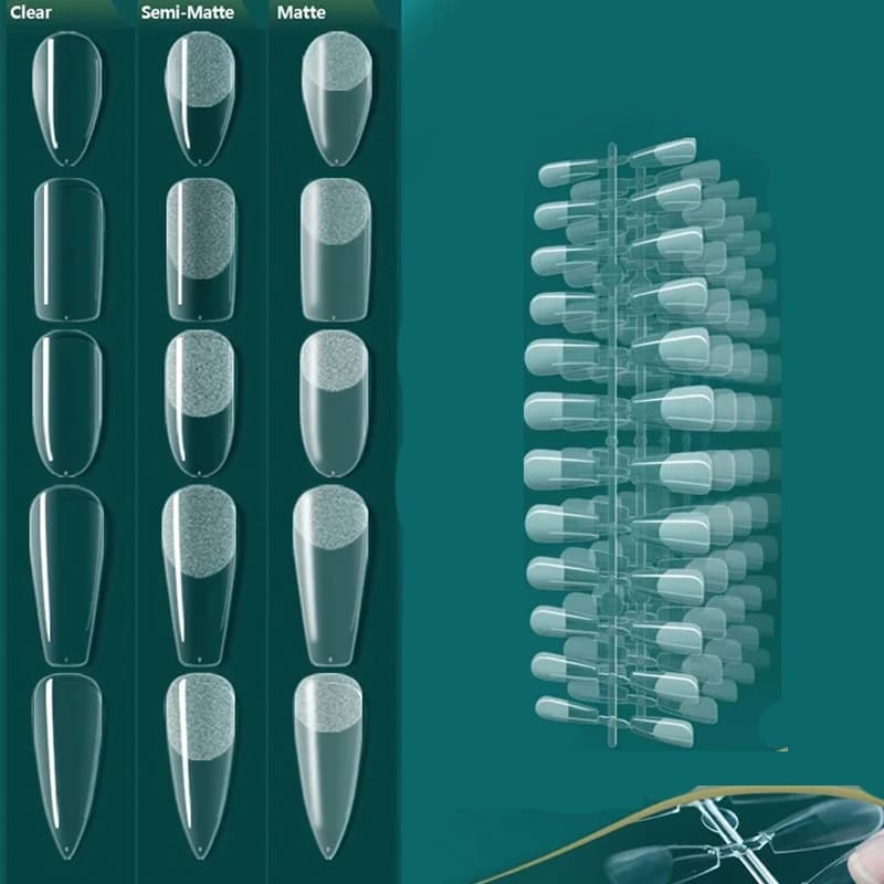 Full Cover Soft Gel Nail Tips – 120pcs Assorted Shapes