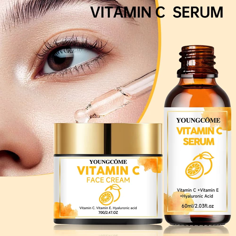 Vitamin C serum and hyaluronic acid face cream set — image 5