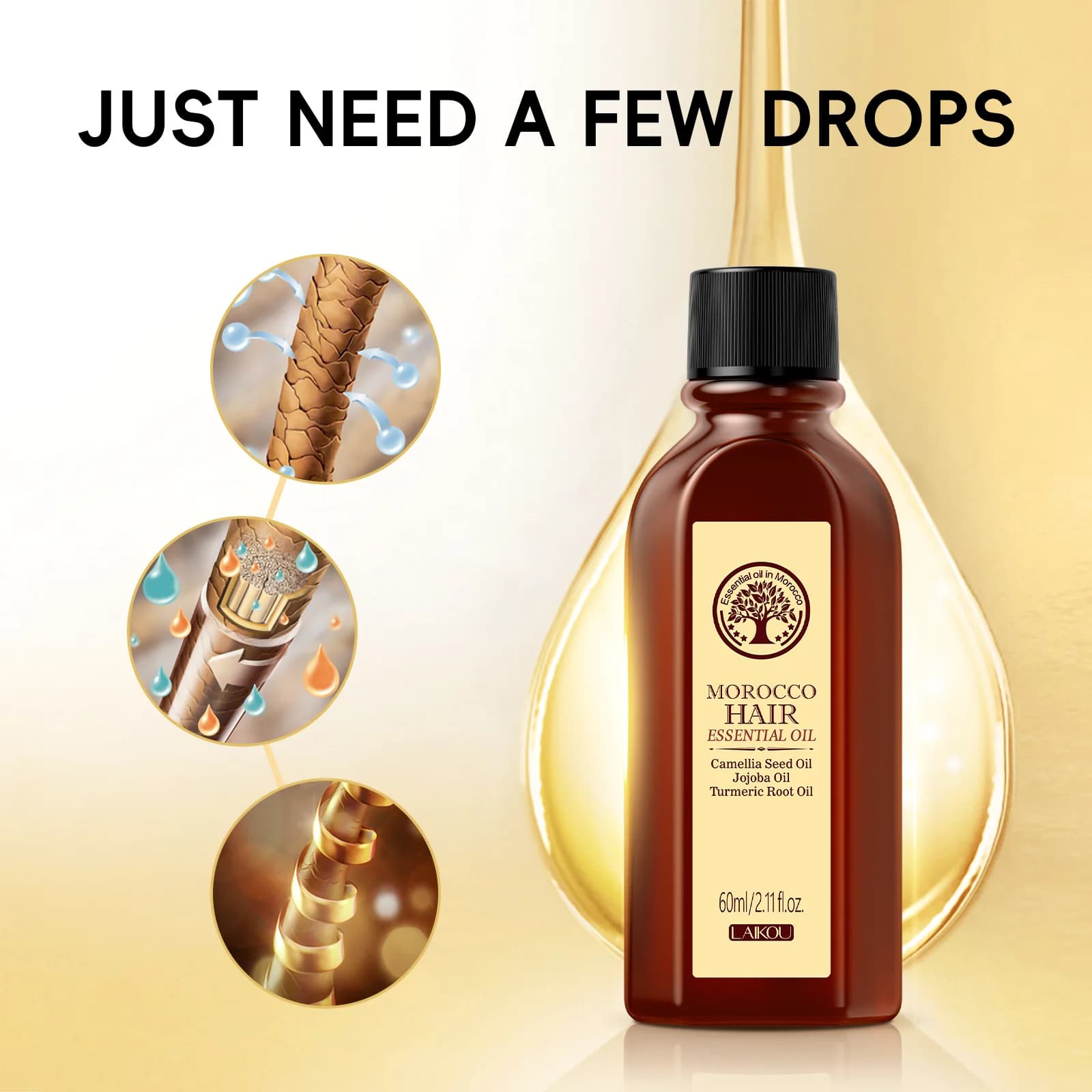 Morocco hair essential oil bottle 60ml — image 5