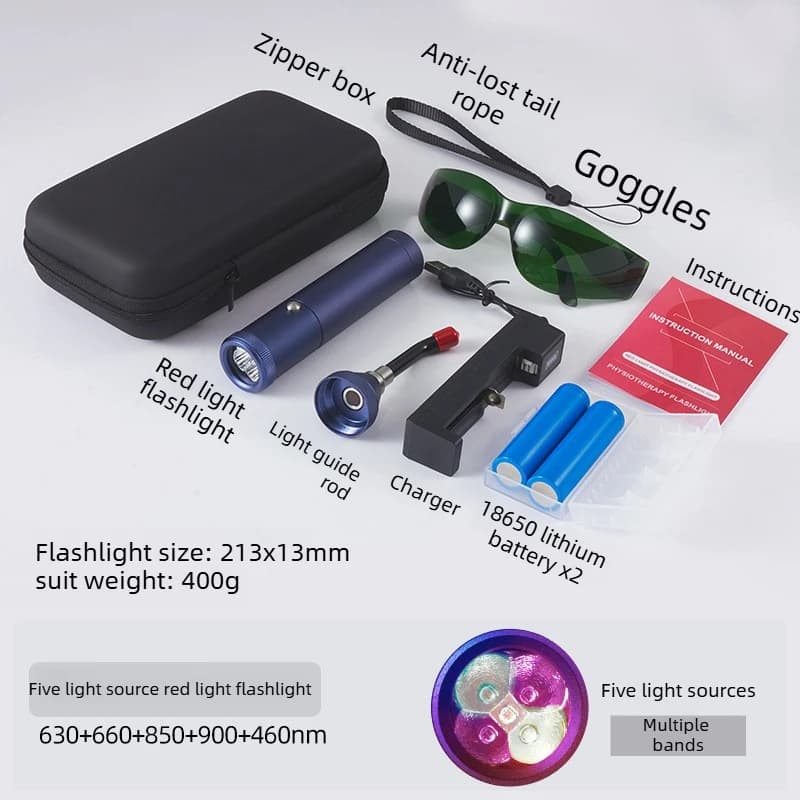 handheld red and blue LED light therapy device — image 8
