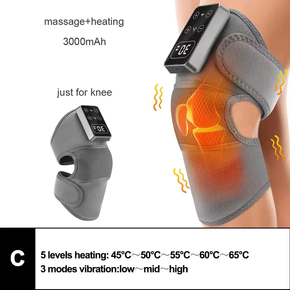 Heated vibration knee massage pad with adjustable strap — image 7