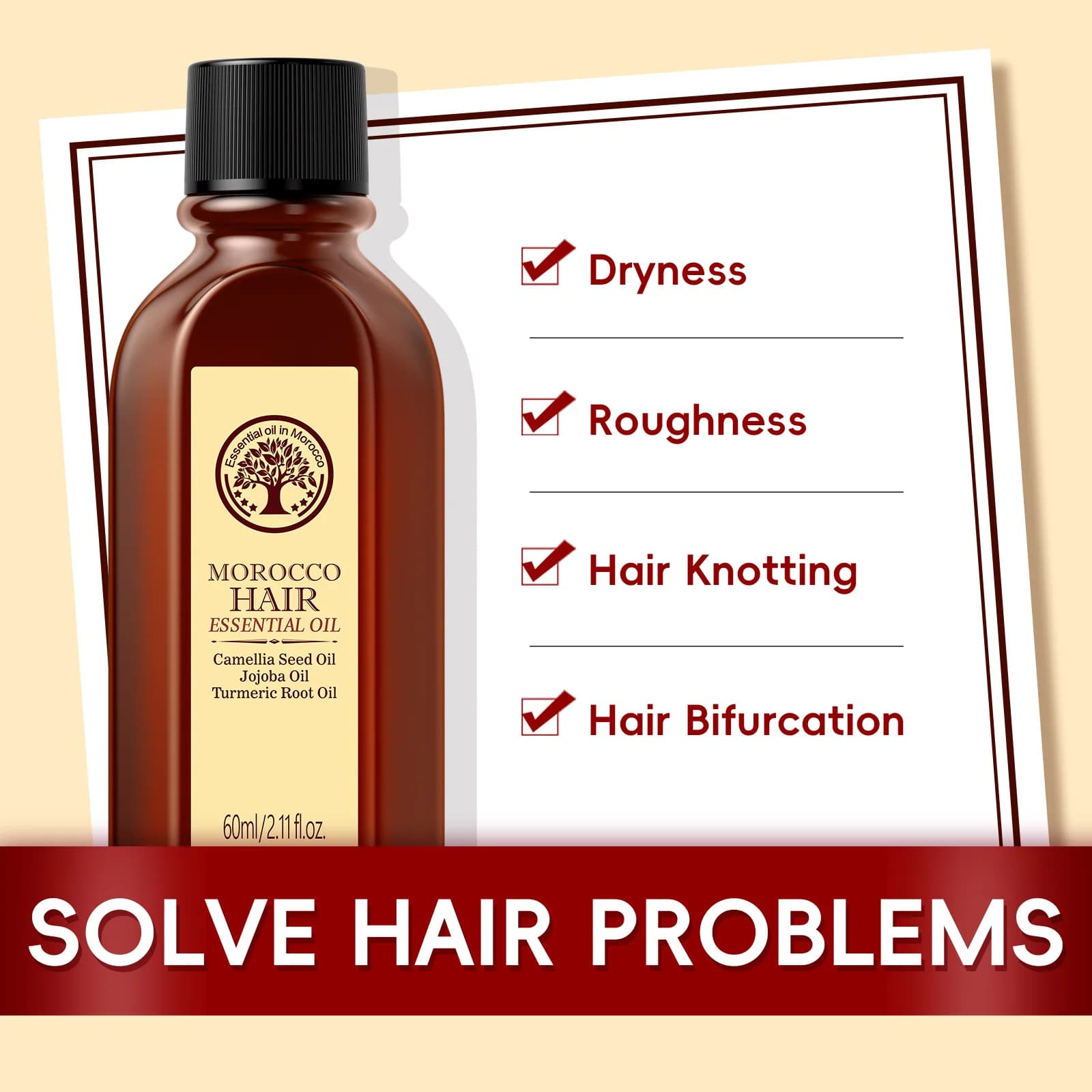 Morocco hair essential oil bottle 60ml — image 3