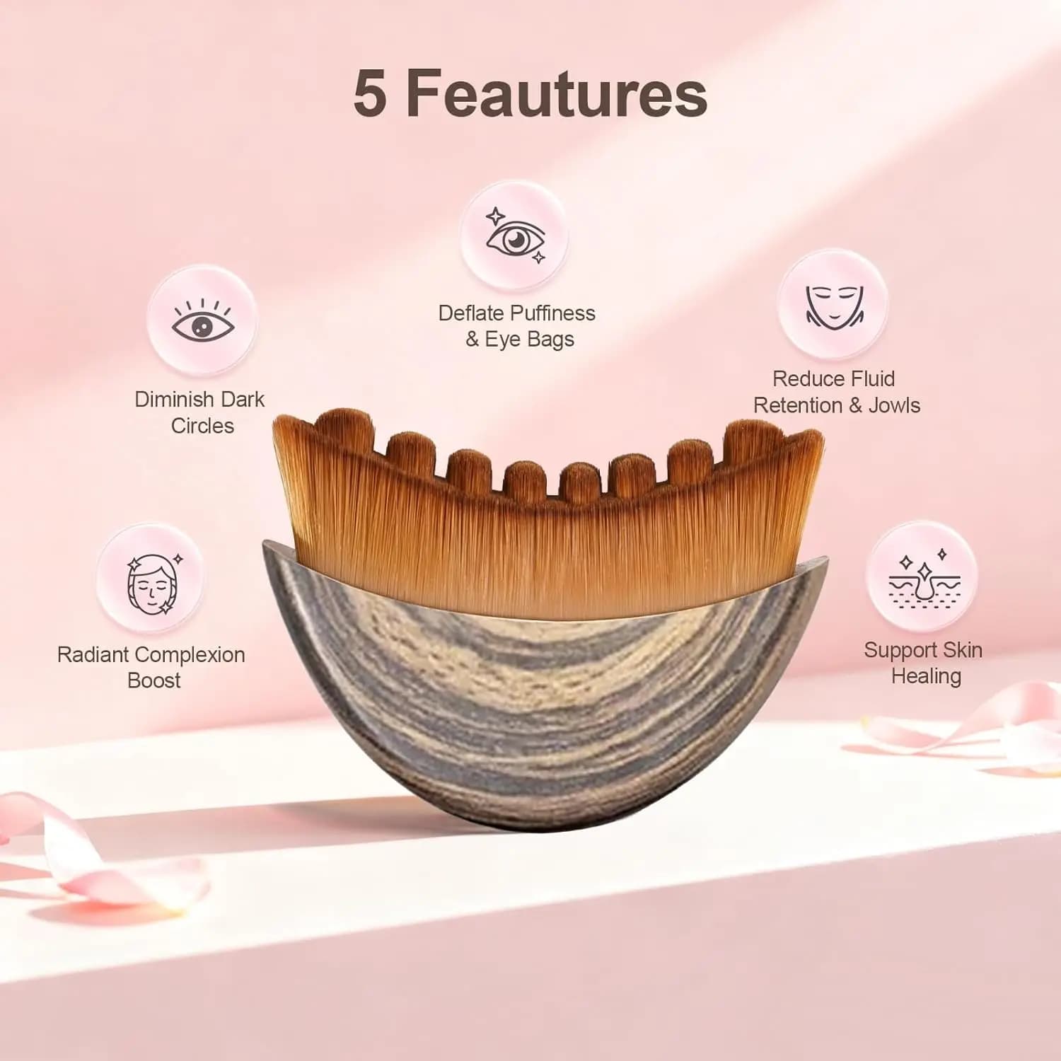 soft-bristle manual facial brush for lymphatic drainage — image 5