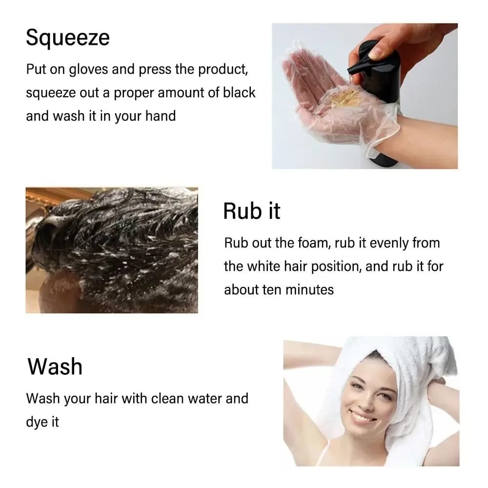 3-in-1 instant coloring shampoo in natural black — image 5