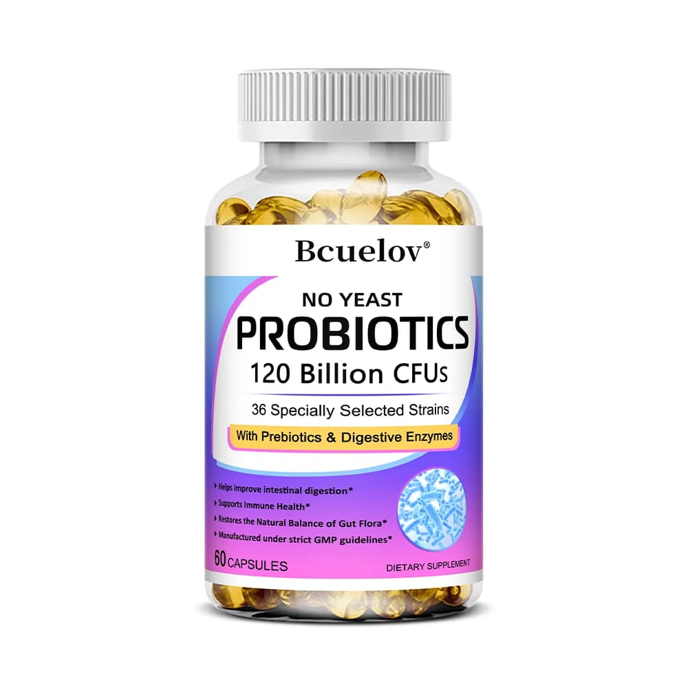bottle of probiotic capsules with prebiotics and enzymes — image 7