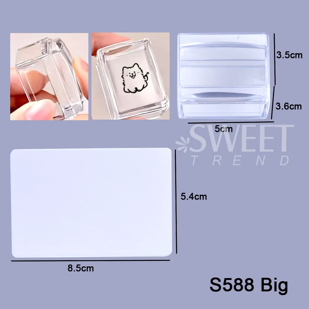 French manicure stamping plate kit with transparent silicone stencil — image 8