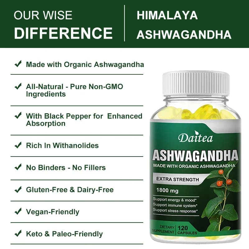 Ashwagandha root extract powder bottle — image 3