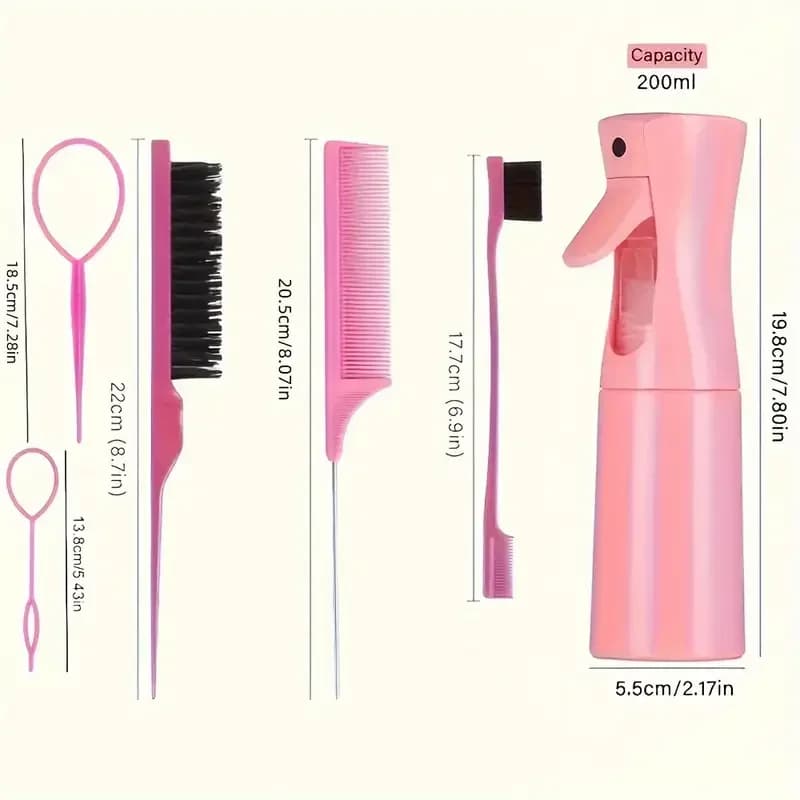 six-piece hair brush set with spray bottle — image 6