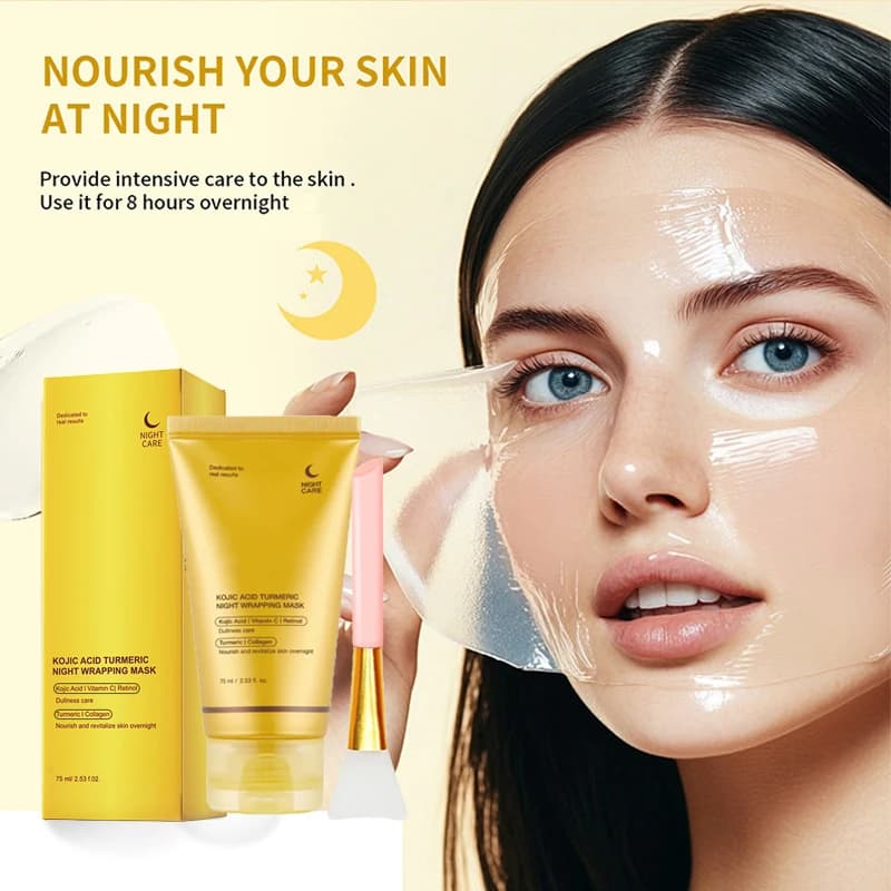 Kojic acid and turmeric night wrapping facial mask in a 75 ml tube — image 1