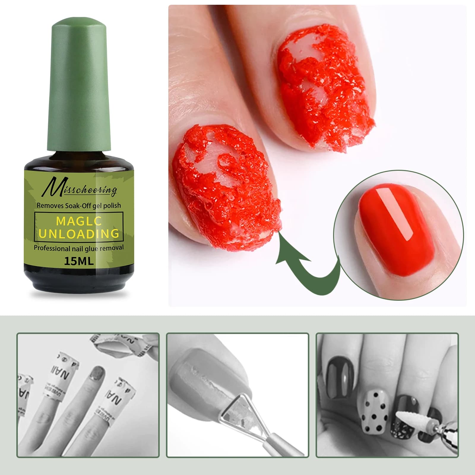 Misscheering 15ml Magic Fast Nail Gel Polish Remover Clean UV — image 4