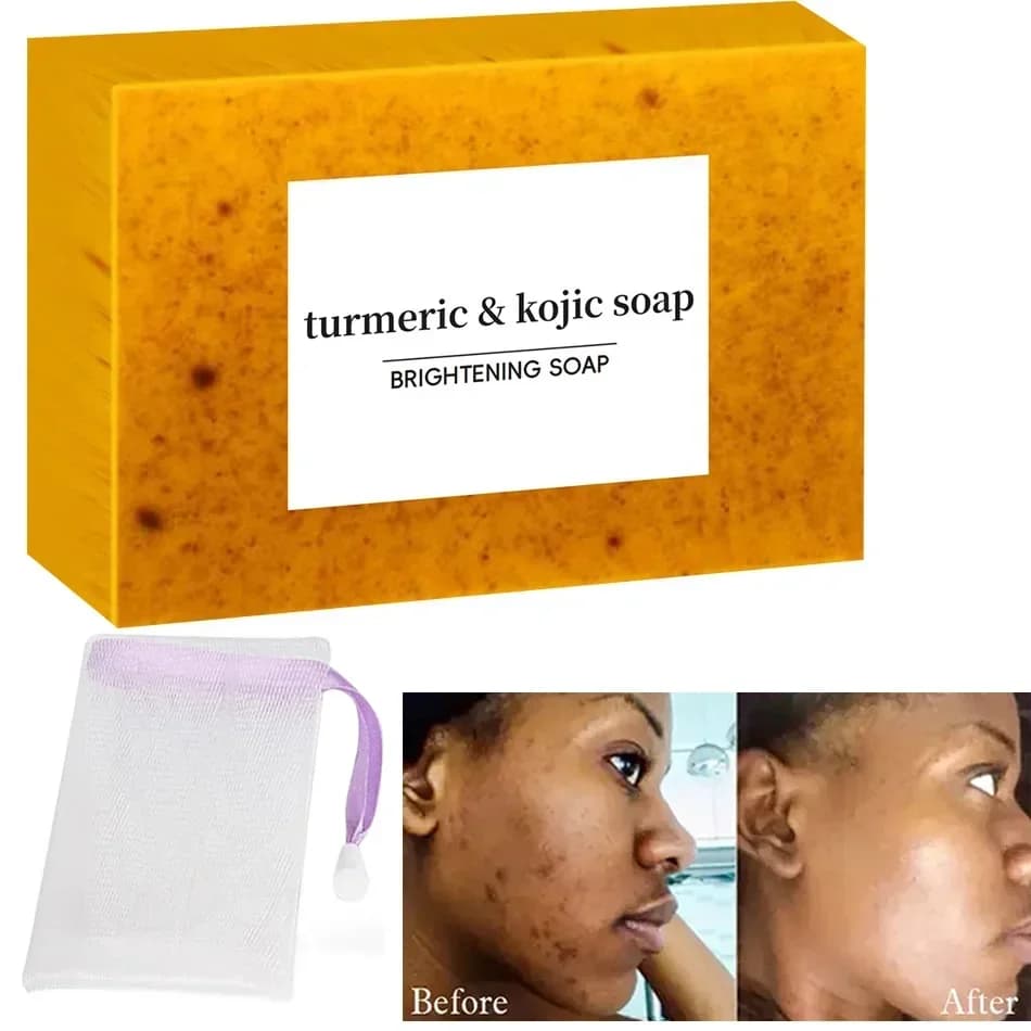 handmade turmeric and kojic acid glow soap bar — image 4