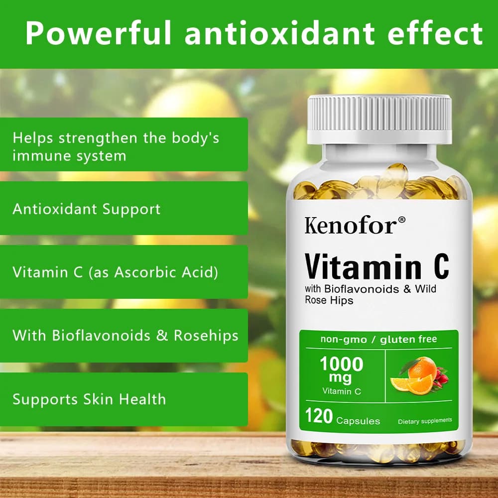 bottles of vitamin c 1000 mg capsules with citrus and rosehip — image 4