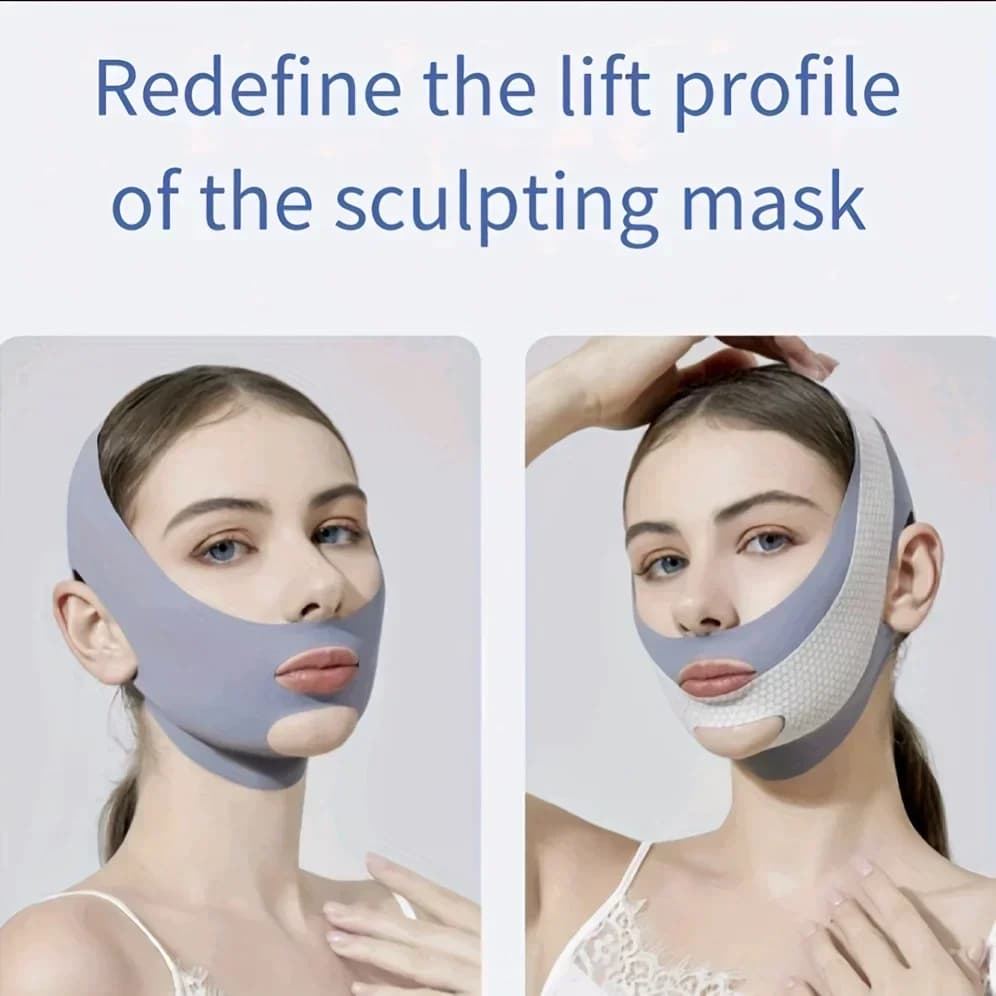 V‑Line face slimming bandage wrapped around jawline — image 3