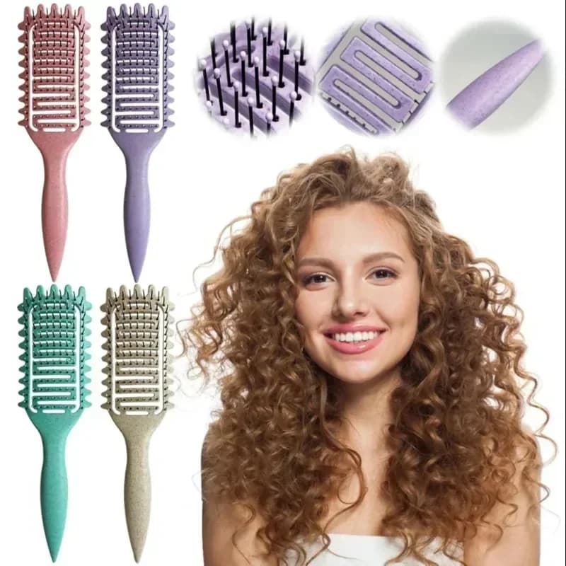 hollow bristle curl defining detangling brush — image 1