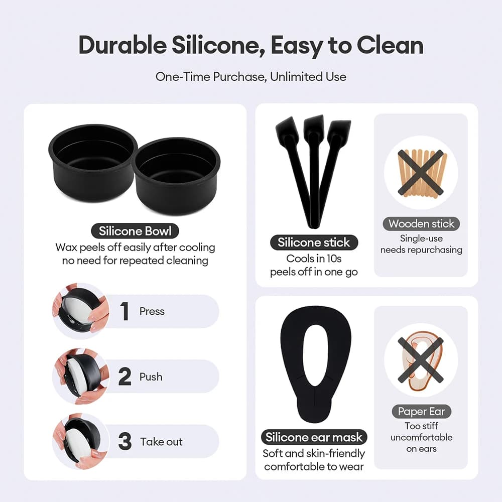 compact wax heater with silicone bowl — image 4