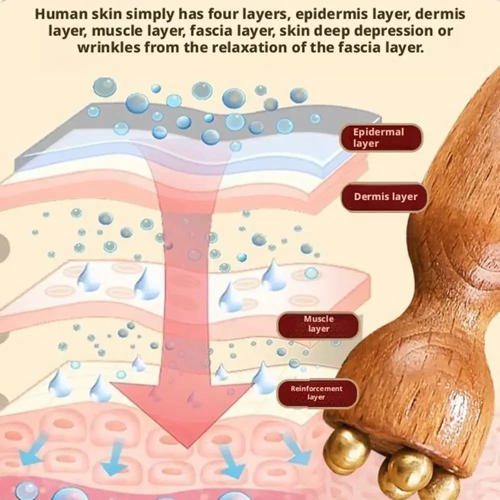 Lymphatic contour facial brush with brass lotus eye massage stick — image 5