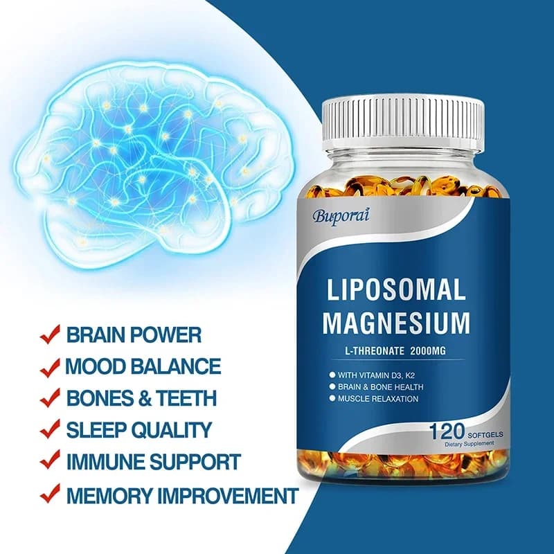 bottles of liposomal magnesium L‑threonate with vitamins D3 and K2 — image 6