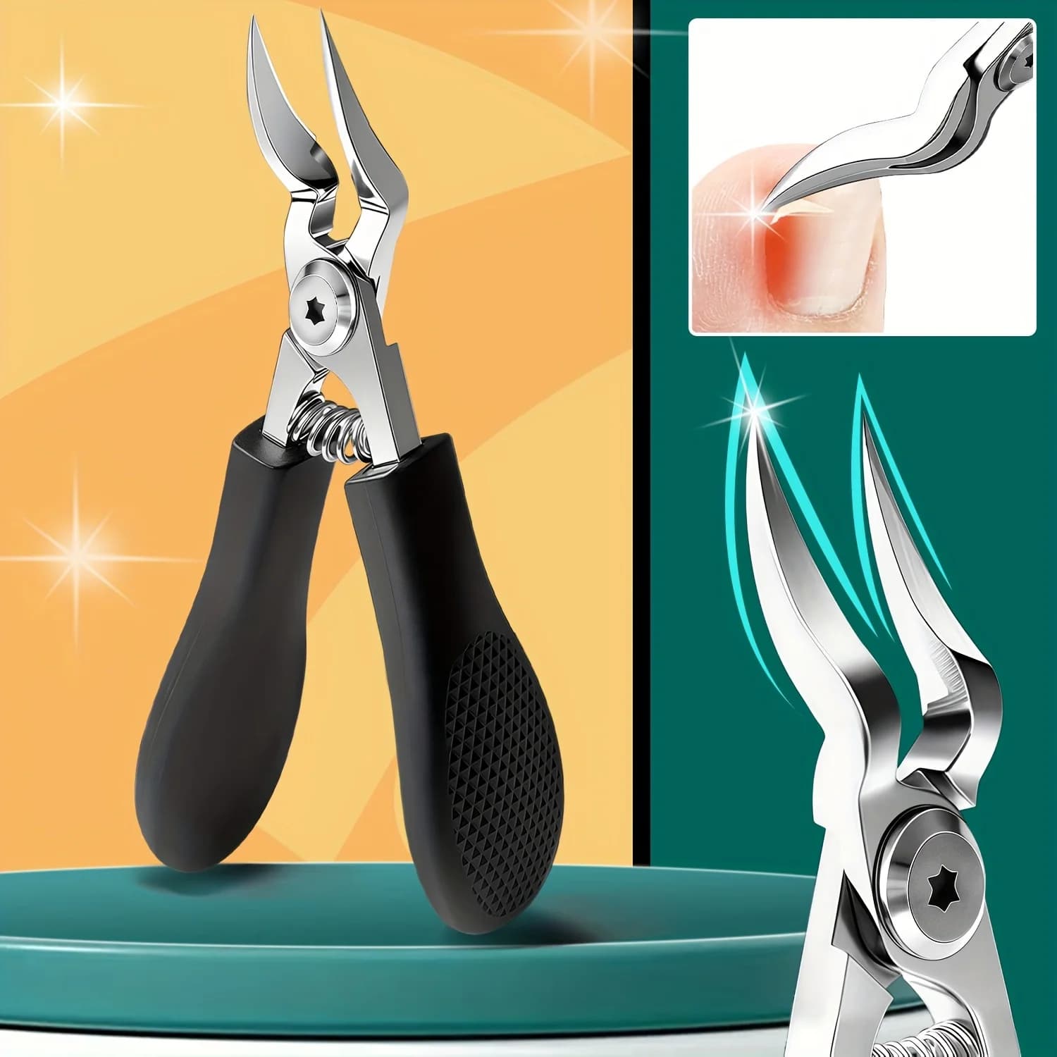 Heavy-duty steel toenail clipper with serrated blade — image 6