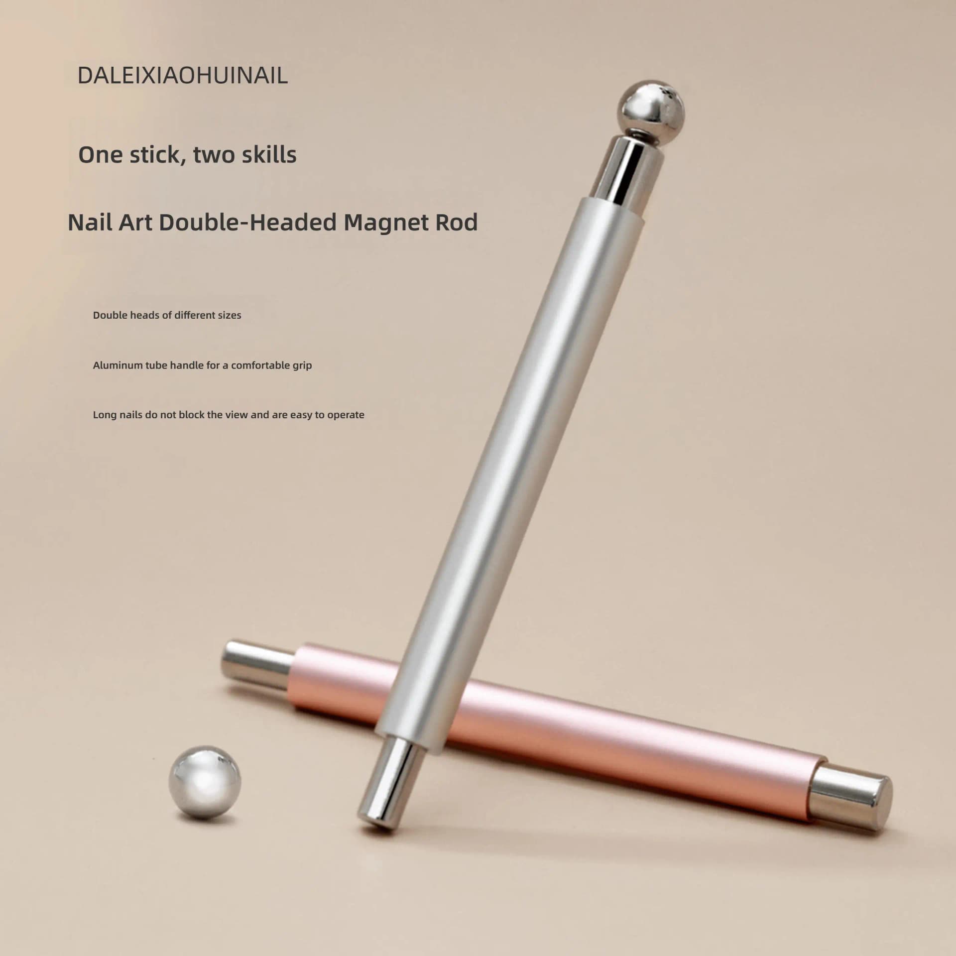 double head cat eye nail magnet pen with steel ball — image 4