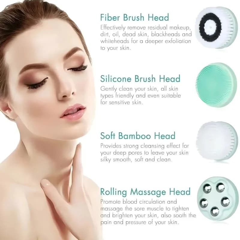 waterproof 4-in-1 electric facial cleansing brush — image 4