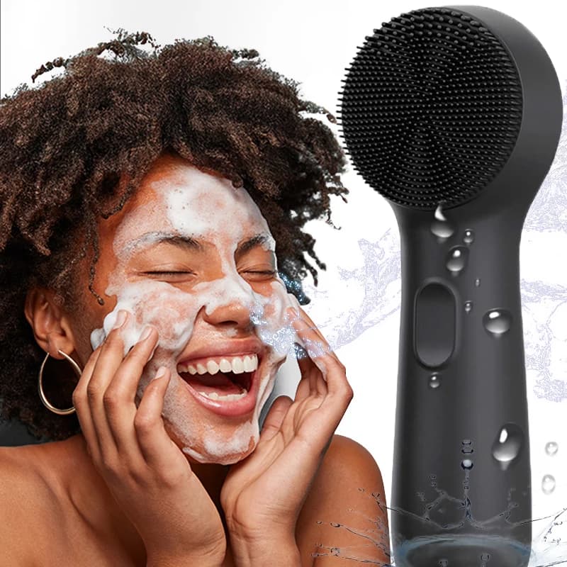 silicone facial cleansing brush with blackhead remover head — image 4