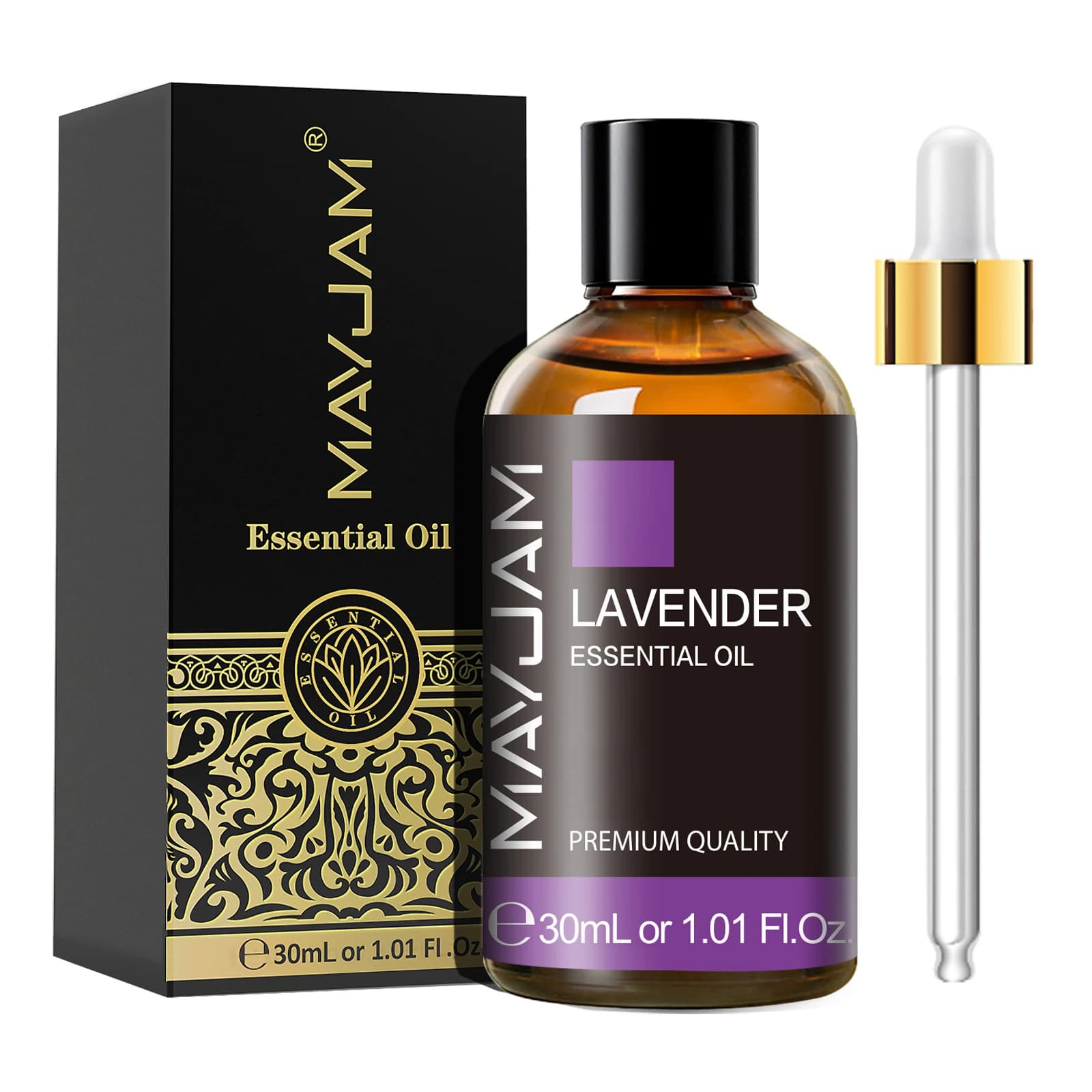 lavender and vanilla aromatherapy essential oil bottle — image 4