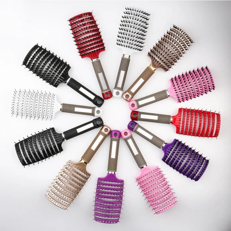 detangling hair brush with bristle and nylon — image 2