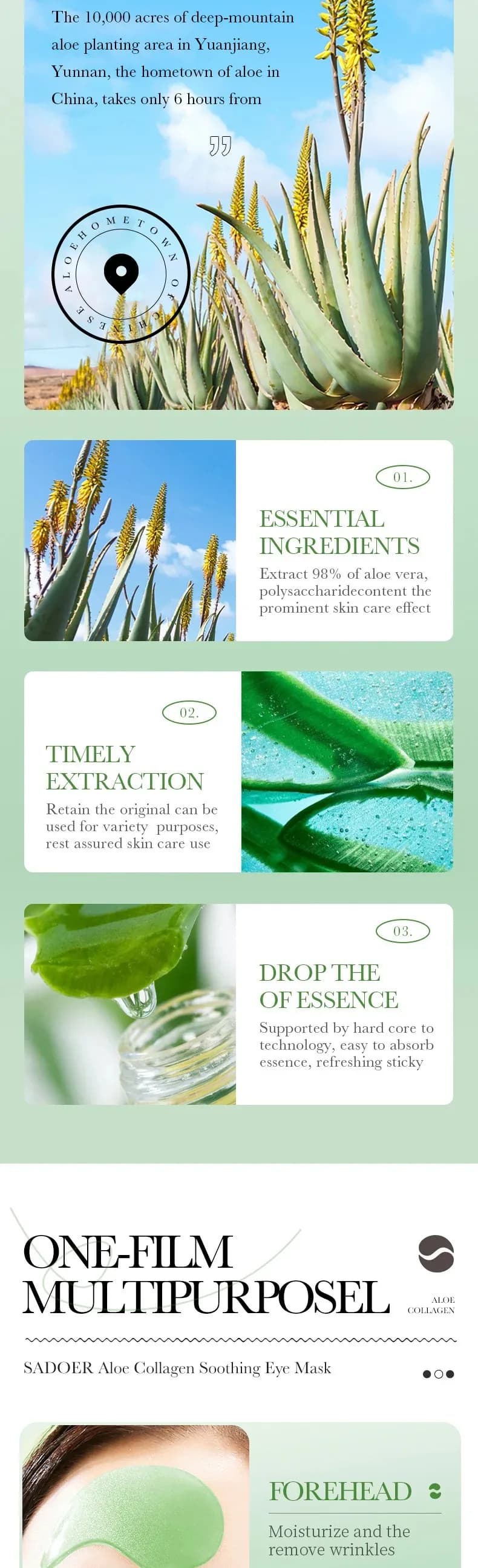 Aloe vera collagen eye mask sheet pack — image 5