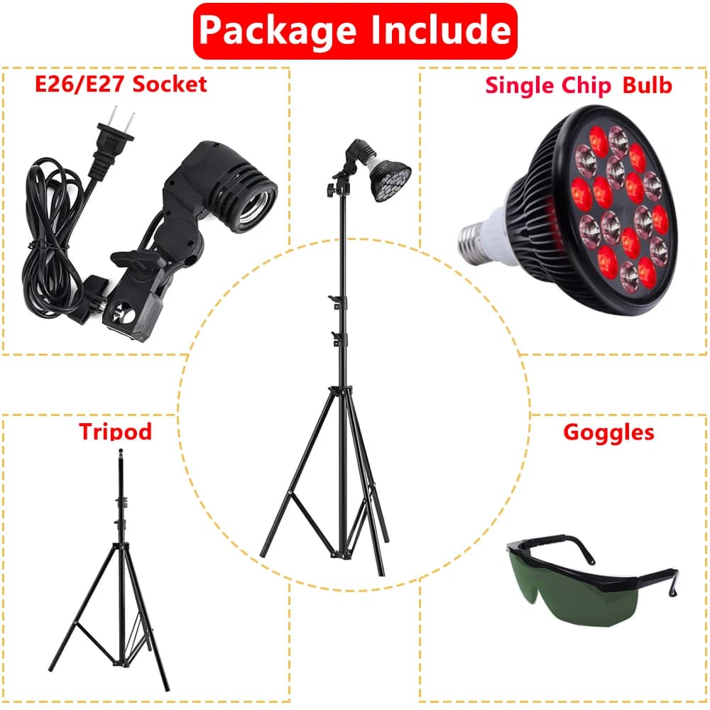 LED red and infrared light therapy lamp with E27 base — image 8
