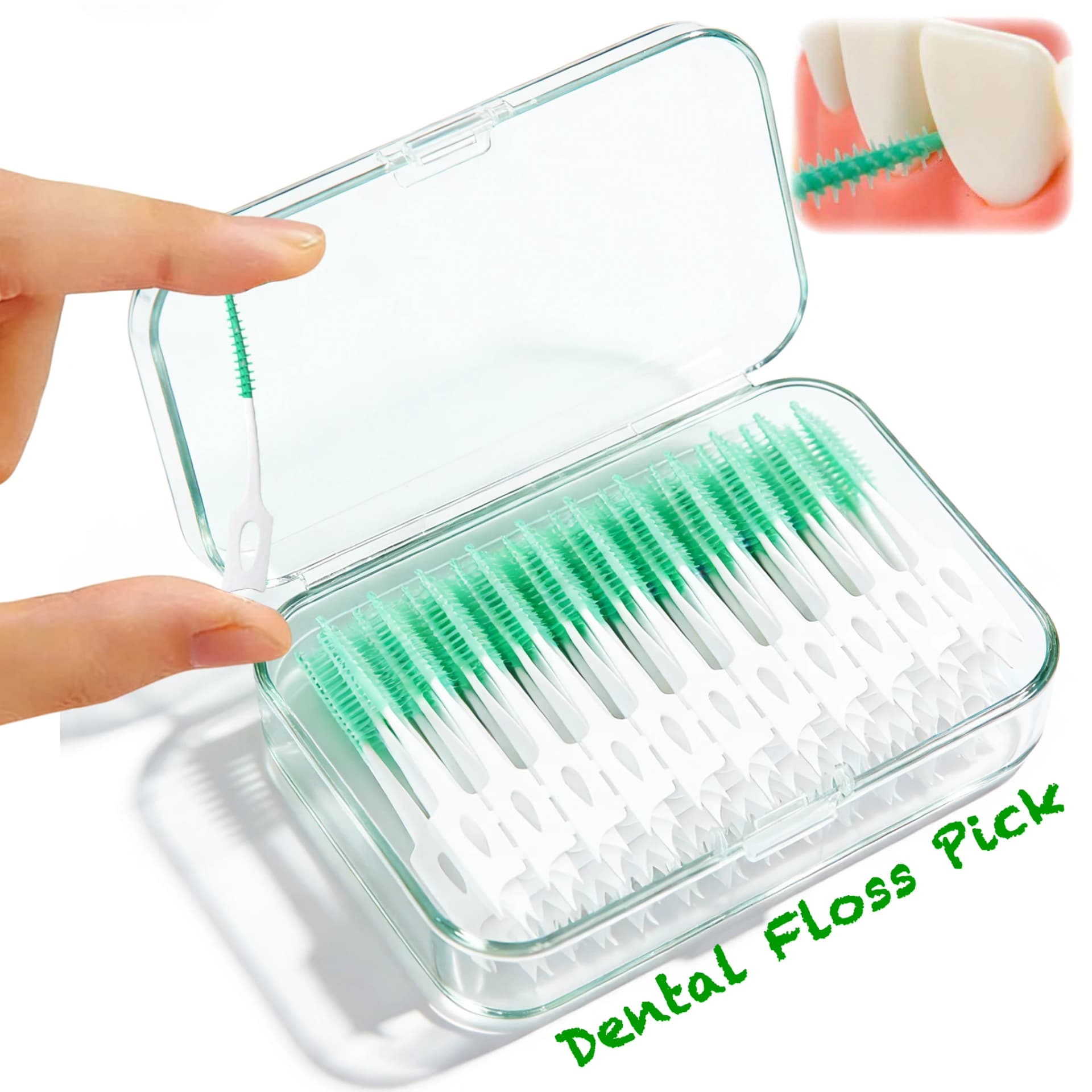 L-shaped Interdental Brush with Soft Nylon Bristles