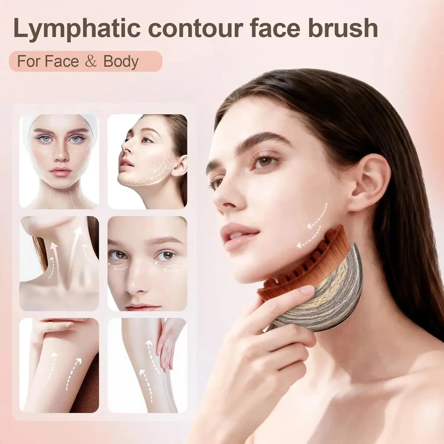 Lymphatic contour face brush for drainage massage — image 4
