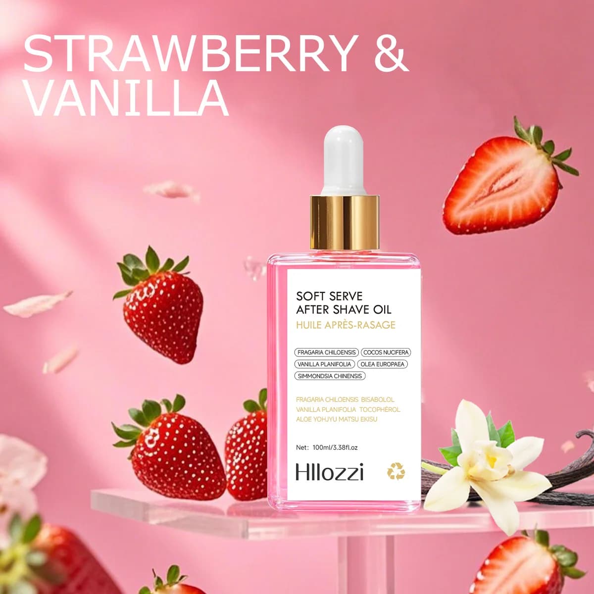 Strawberry scented after‑shave oil in a 100 ml bottle — image 2