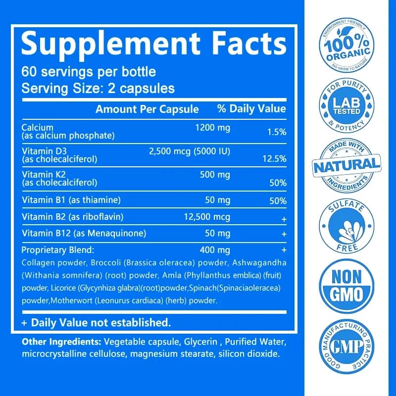 bottles of calcium D3 K2 B12 capsules — image 6