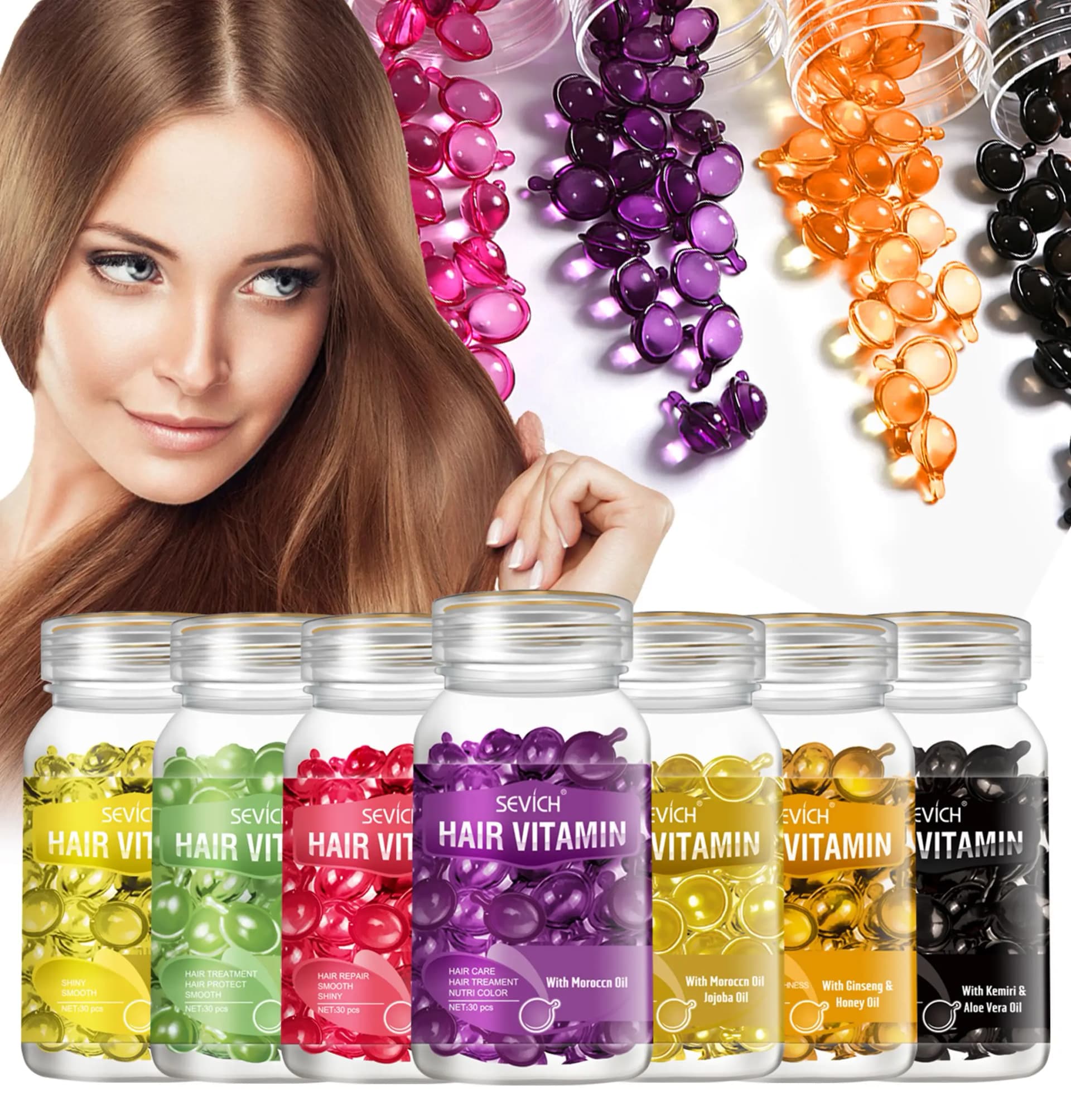 Moisturizing hair vitamin capsules bottle with 30 capsules — image 1