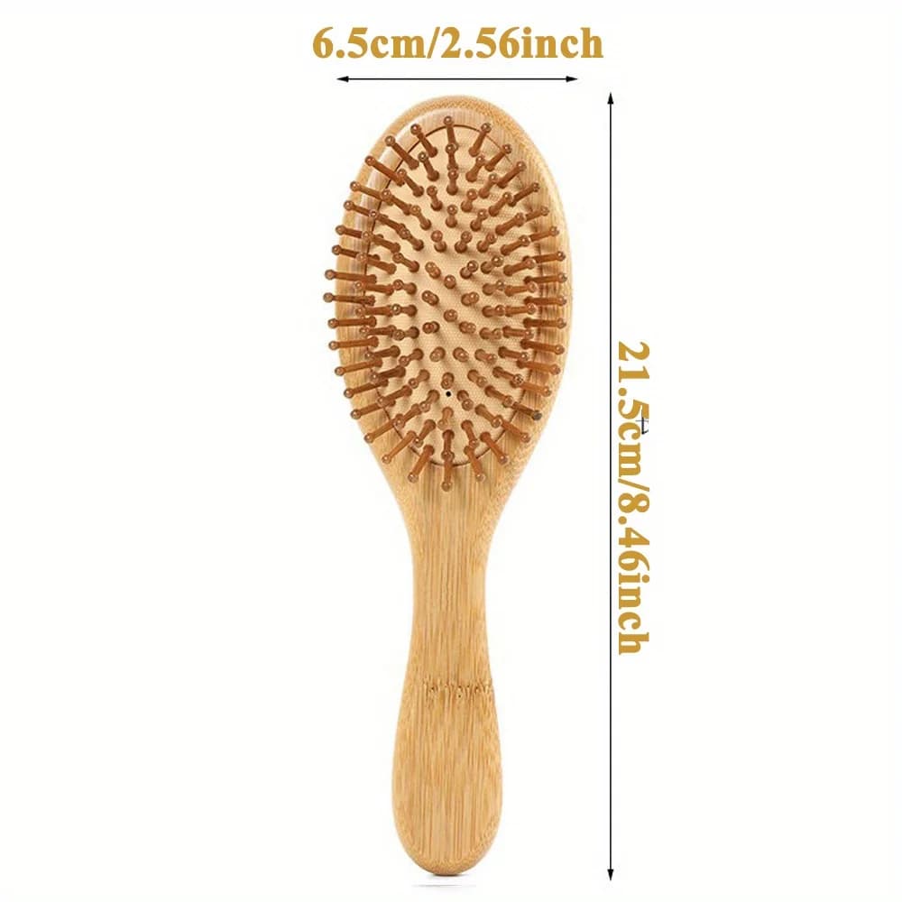 Wooden hair brush with natural bristles — image 7