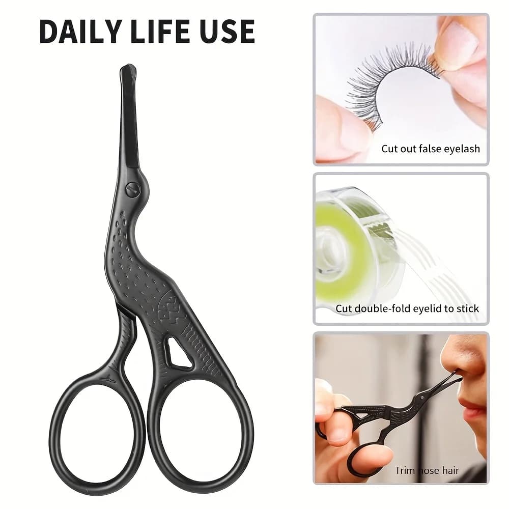stainless steel round-head nose hair scissors — image 4