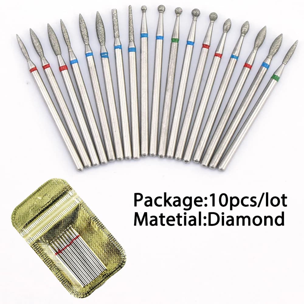 set of 10 diamond milling nail drill bits — image 6