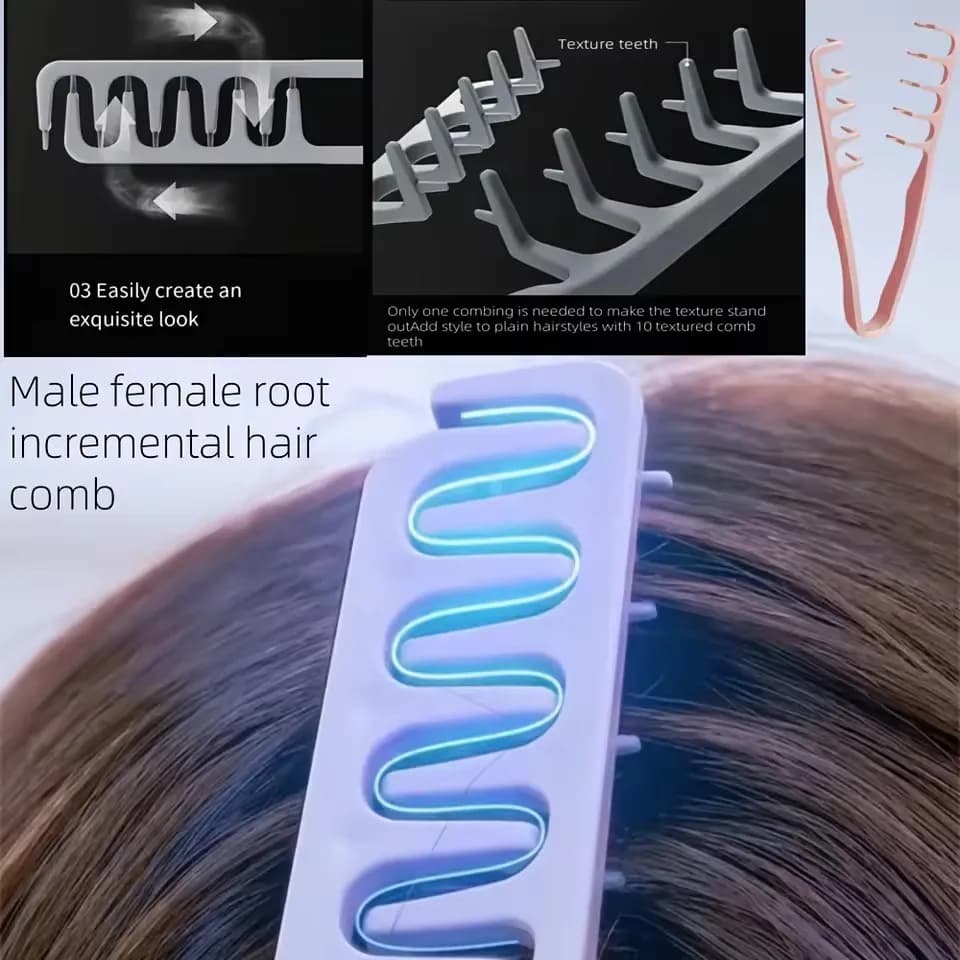 Fluffy textured ABS hair volumizing comb — image 4