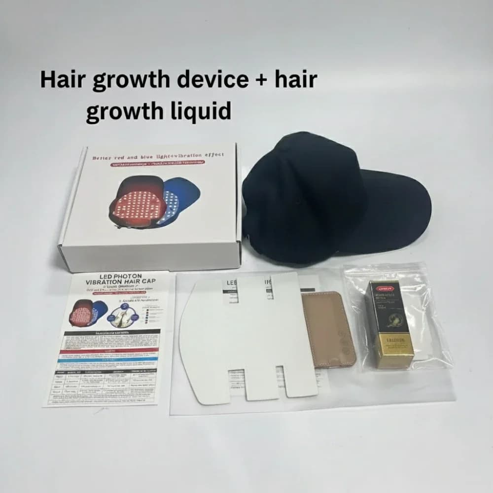 red light hair growth cap on a head — image 8