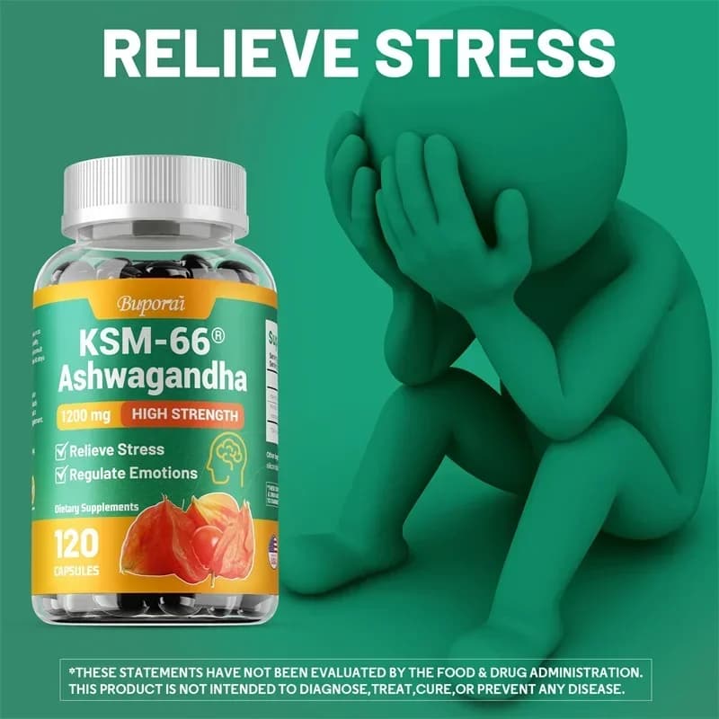 Ashwagandha extract capsules in a bottle — image 6