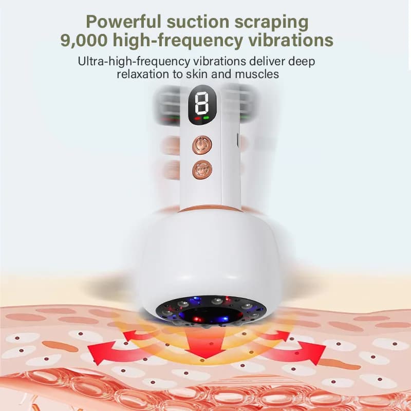 handheld USB rechargeable abdominal massager with hot compress — image 3