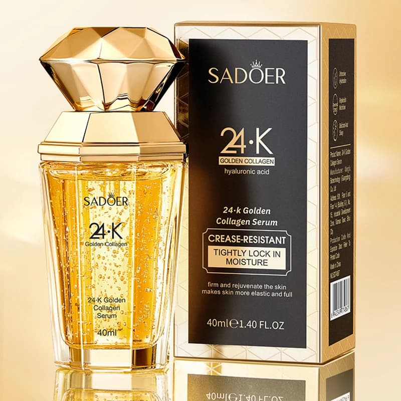 24K golden collagen face serum bottle — image 1