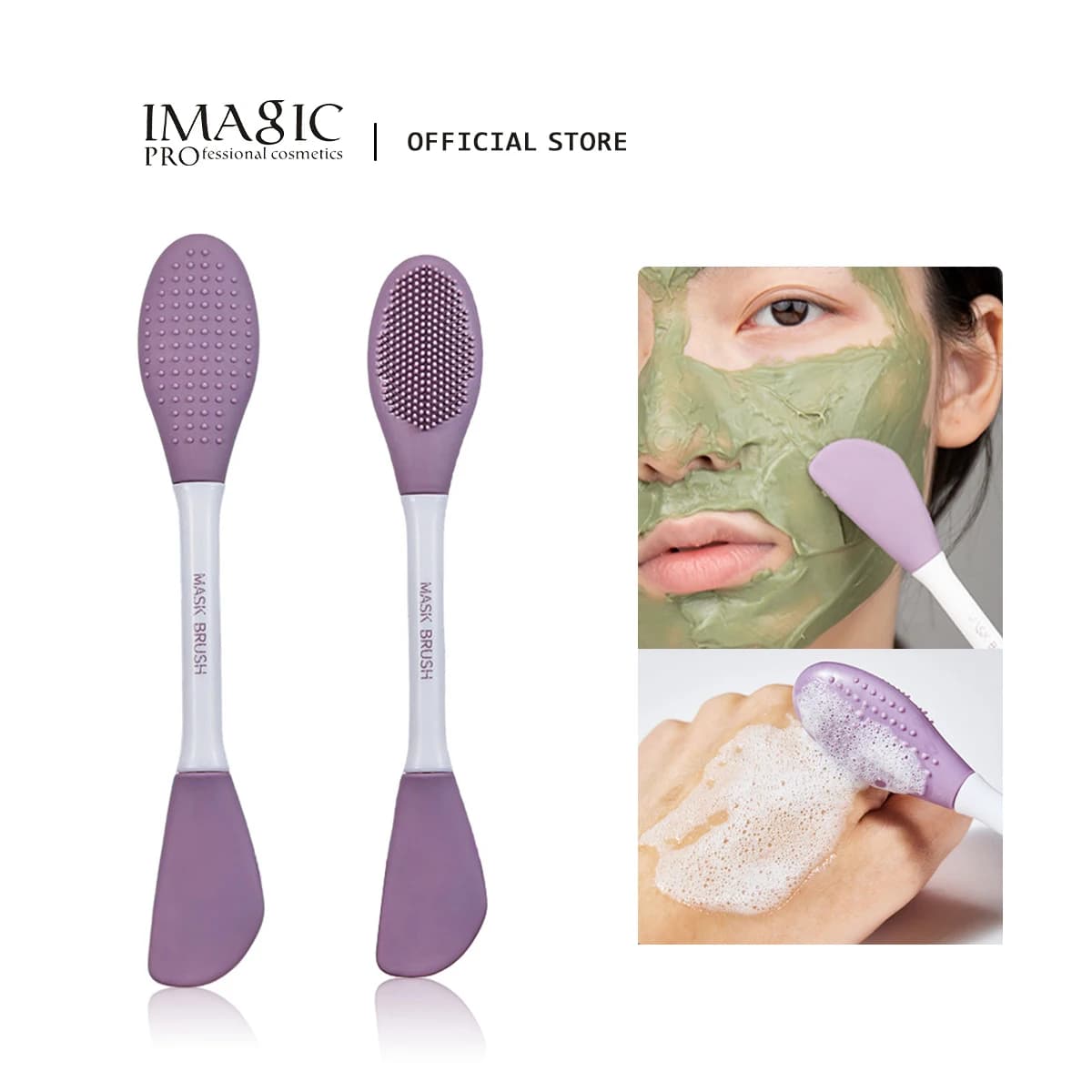 Silicone facial cleansing and mask brush