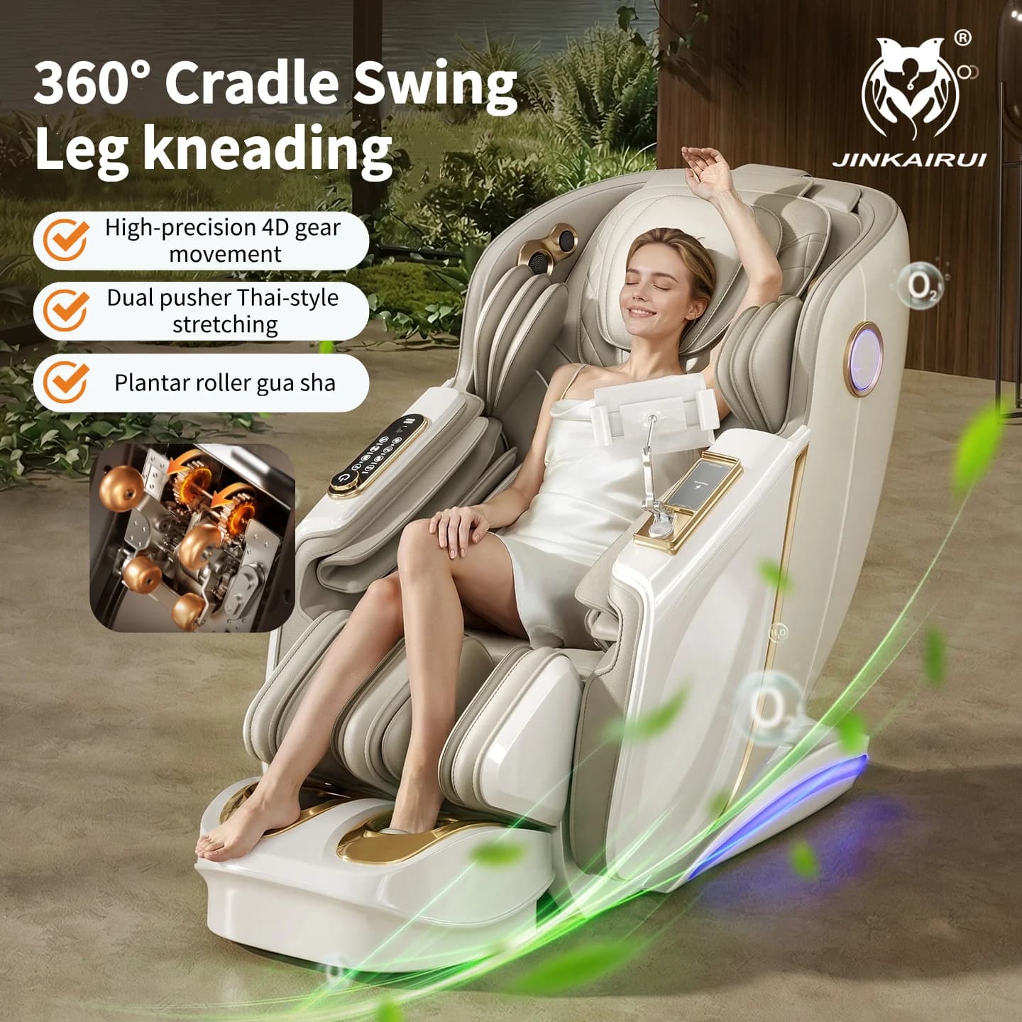 Massage Chair With 4D Gear Movement 360° Cradle Swing Design