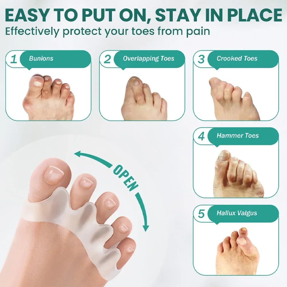 pair of silicone toe separators for bunion and hammer toe — image 2