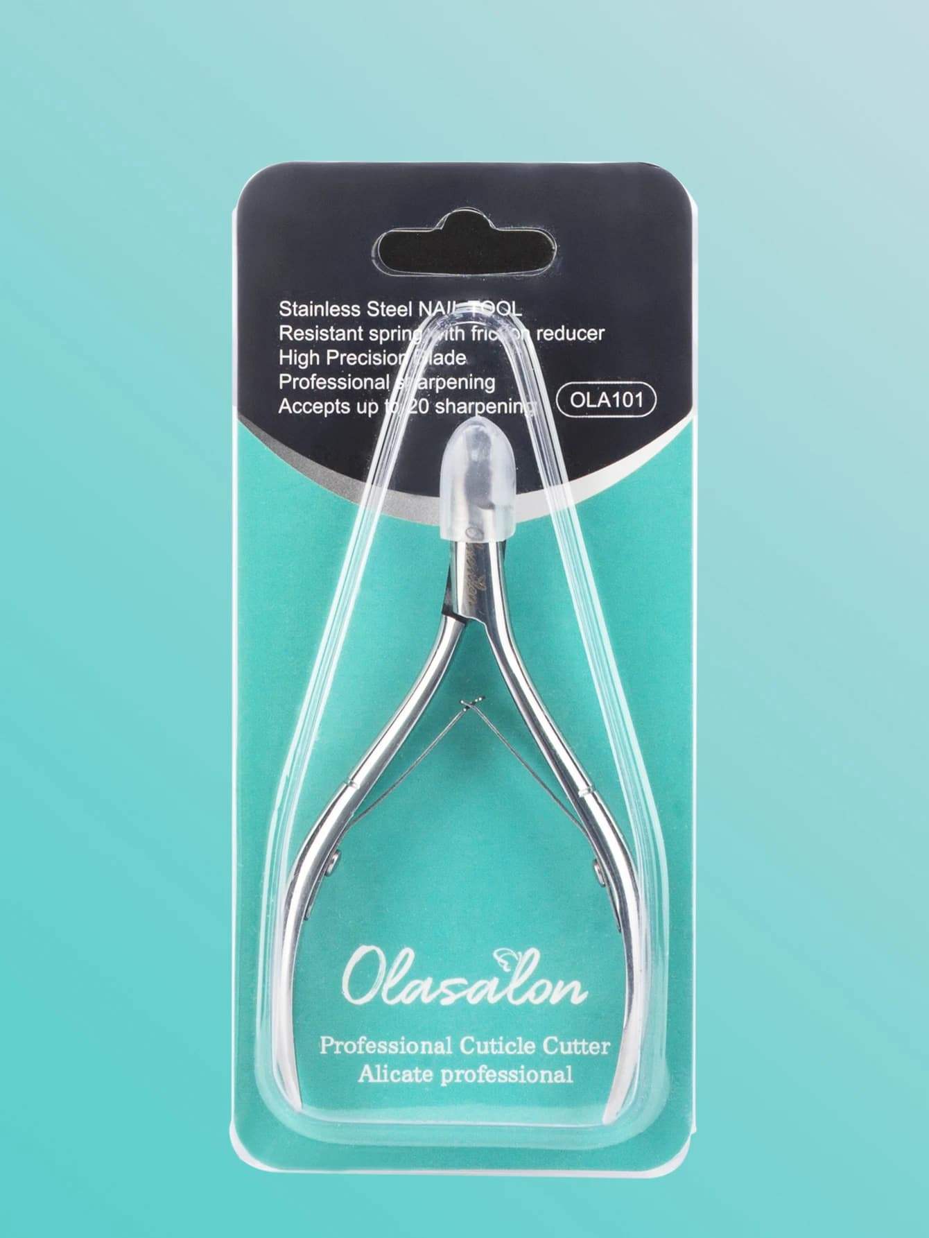 Stainless steel cuticle nipper with ergonomic handle — image 4