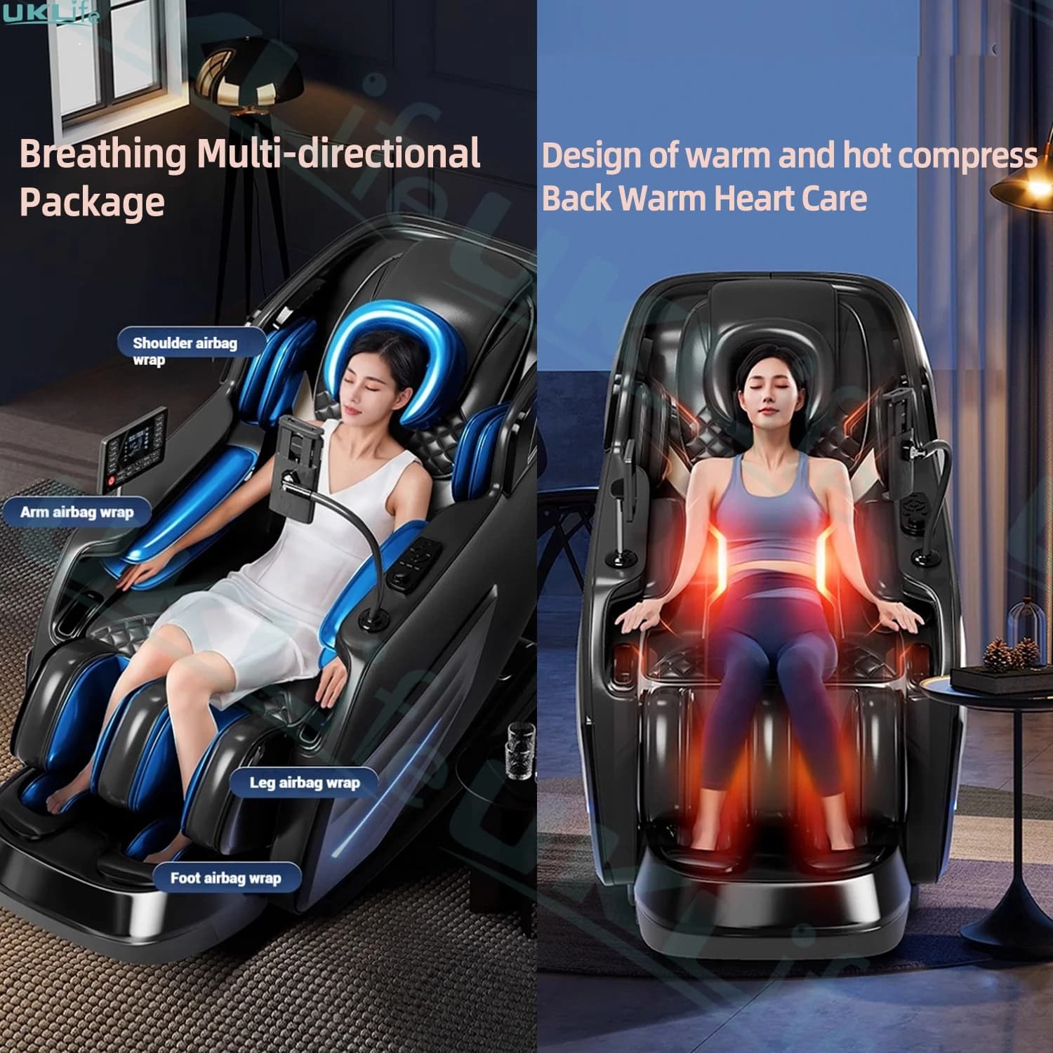 Upgrade 6D Jade Roller Massage Chair with AI Voice Control, — image 6