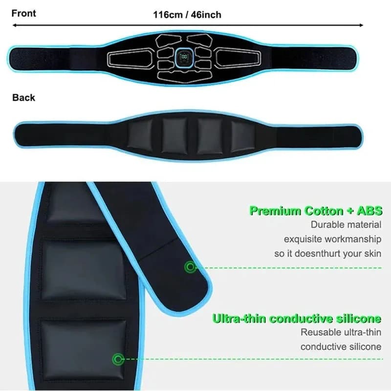 Smart EMS abdominal trainer belt on waist — image 3