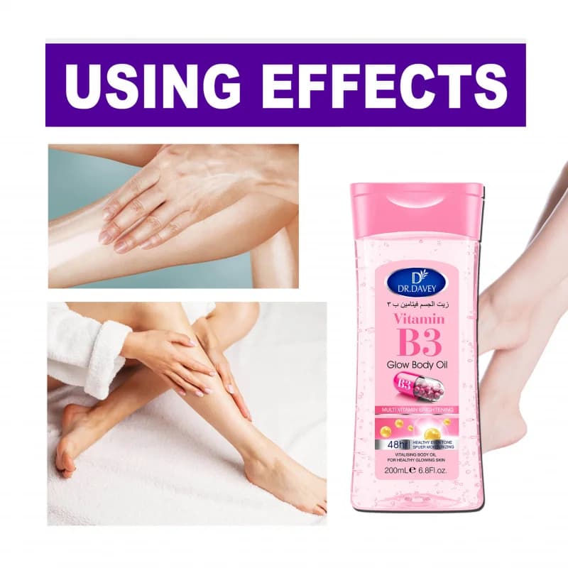 Dr. Davey Vitamin B3 glossy body oil bottle — image 2